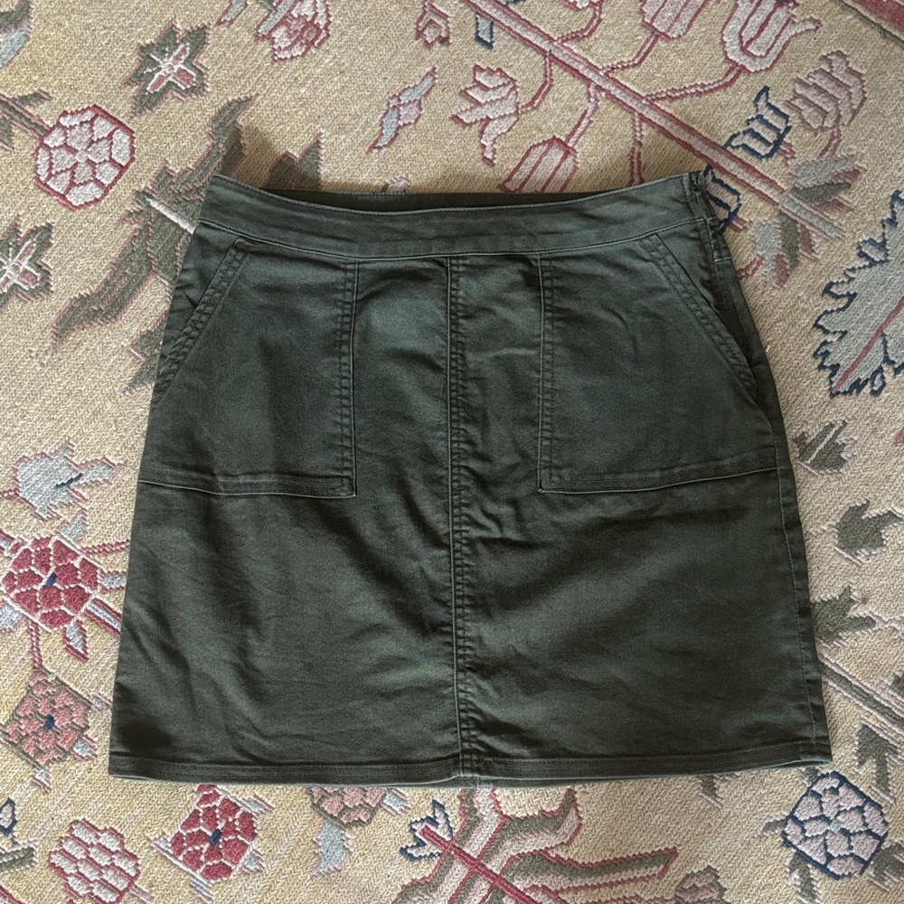 Prana Olive Green twill skirt 4